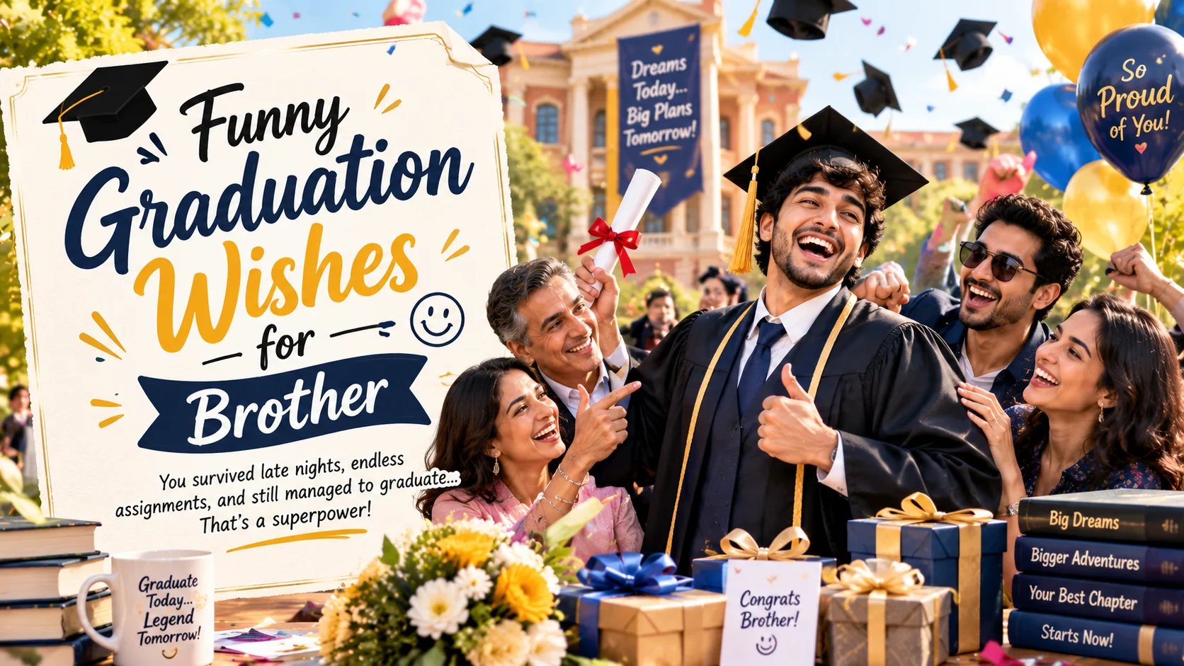 funny graduation wishes for brother