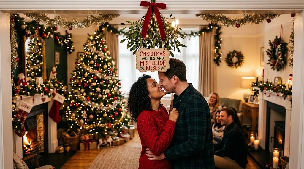 christmas wishes and mistletoe kisses